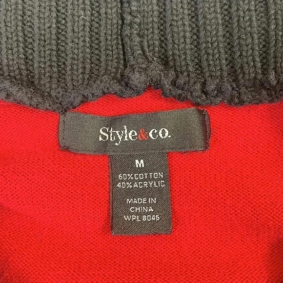 STYLE & CO Wrapped Knit Tunic Sweater Women Size M Striped Pullover Laced Up - Picture 11 of 12